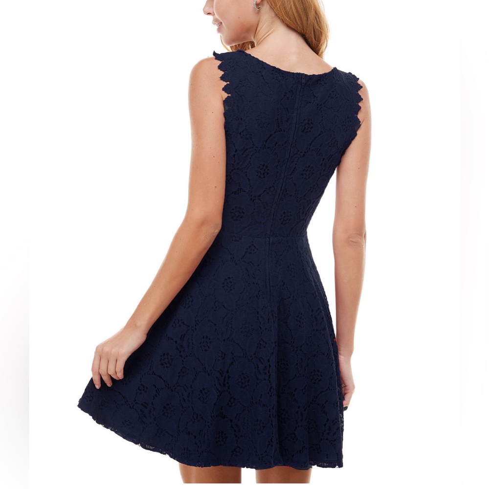 City Studio Black and Tan Fit and Flare Dress